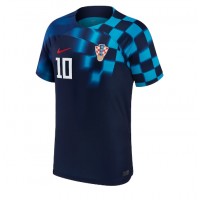 Camiseta Croacia Luka Modric #10 Visitante Equipación Mundial 2022 manga corta